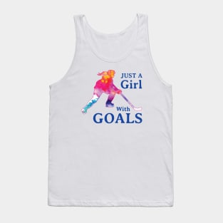 Just a Girl with Goals Hockey Tank Top